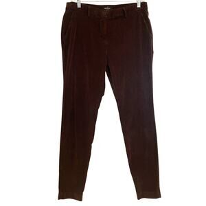 Masons Velvet Pants Size 44 (US 10) Chocolate Brown Straight Leg Mid Rise